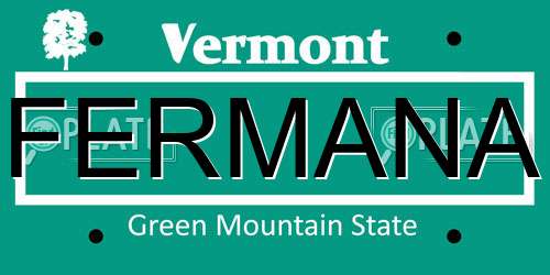 FERMANA Vermont License Plate