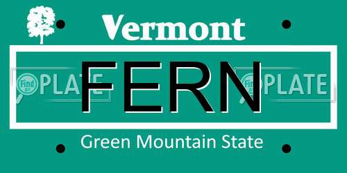 FERN Vermont License Plate
