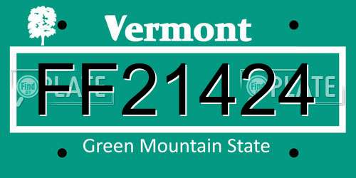 FF21424 Vermont License Plate