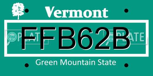 FFB62B Vermont License Plate