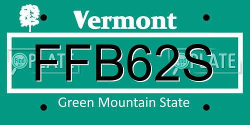 FFB62S Vermont License Plate