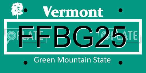 FFBG25 Vermont License Plate
