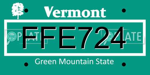 FFE724 Vermont License Plate