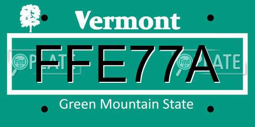 FFE77A Vermont License Plate