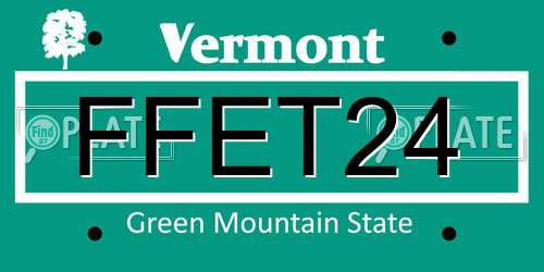 FFET24 Vermont License Plate