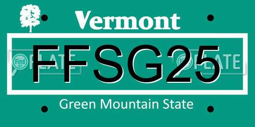 FFSG25 Vermont License Plate