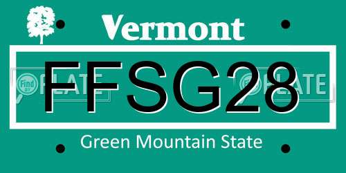 FFSG28 Vermont License Plate
