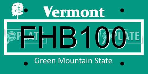 FHB100 Vermont License Plate