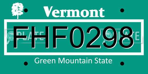 FHF0298 Vermont License Plate