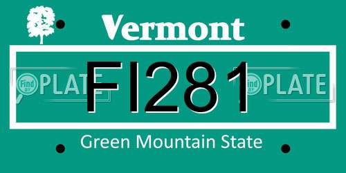 FI281 Vermont License Plate