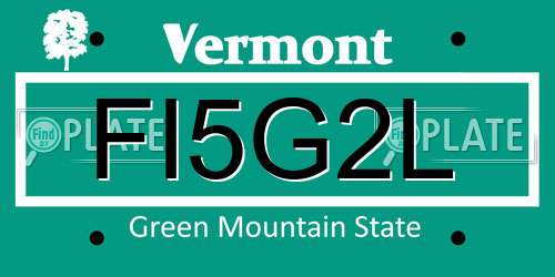 FI5G2L Vermont License Plate