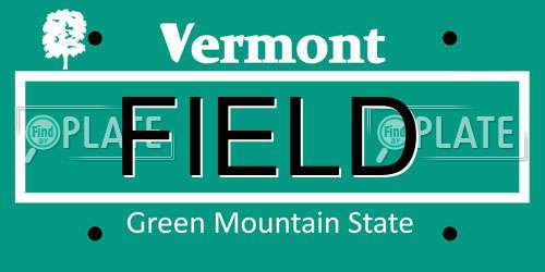 FIELD Vermont License Plate