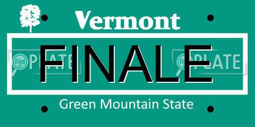FINALE Vermont License Plate
