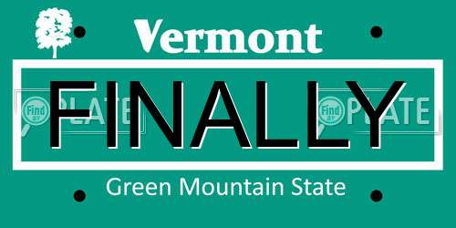FINALLY Vermont License Plate