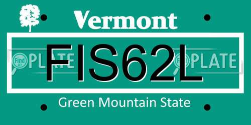 FIS62L Vermont License Plate