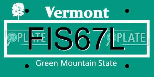 FIS67L Vermont License Plate