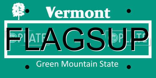 FLAGSUP Vermont License Plate