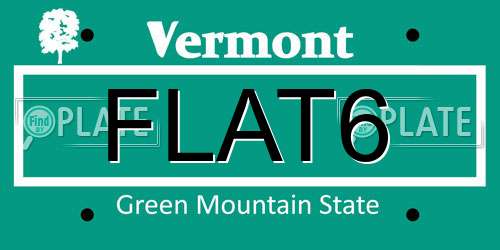 FLAT6 Vermont License Plate