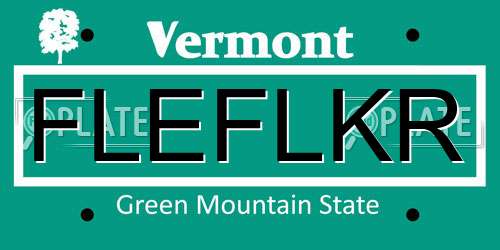 FLEFLKR Vermont License Plate