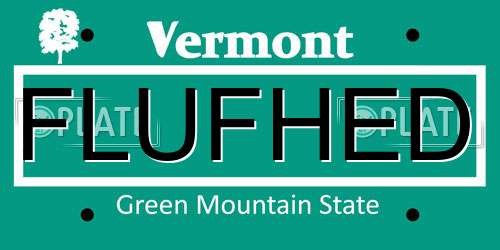 FLUFHED Vermont License Plate