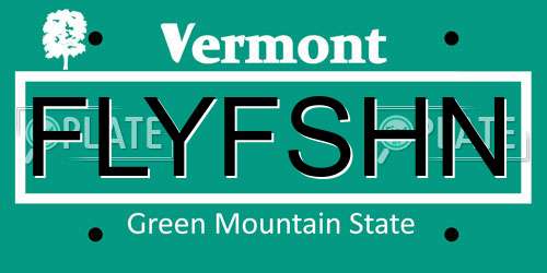 FLYFSHN Vermont License Plate