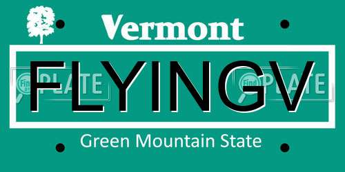 FLYINGV Vermont License Plate