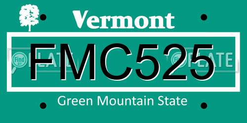 FMC525 Vermont License Plate