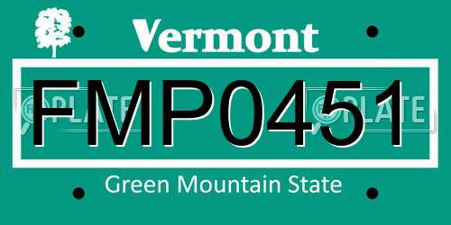 FMP0451 Vermont License Plate