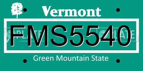 FMS5540 Vermont License Plate