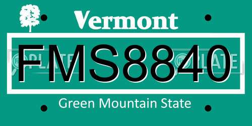 FMS8840 Vermont License Plate