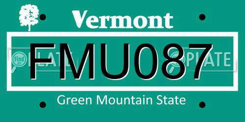 FMU087 Vermont License Plate