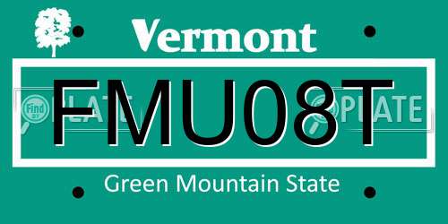 FMU08T Vermont License Plate