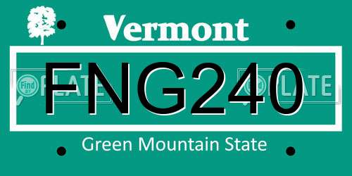 FNG240 Vermont License Plate