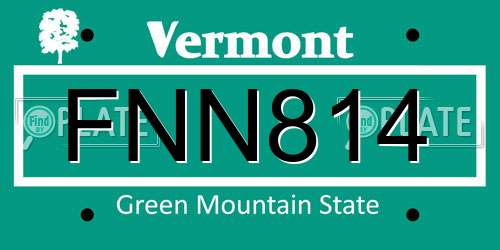 FNN814 Vermont License Plate