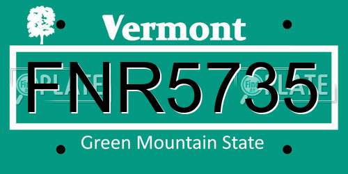FNR5735 Vermont License Plate