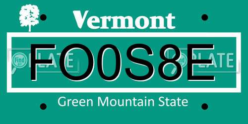 FO0S8E Vermont License Plate