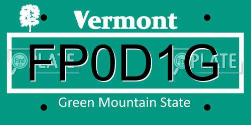FP0D1G Vermont License Plate