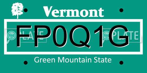 FP0Q1G Vermont License Plate