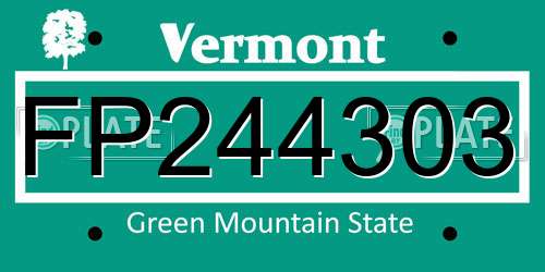 FP244303 Vermont License Plate