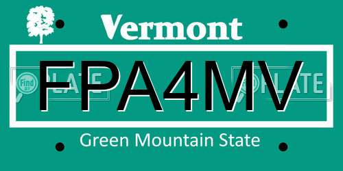 FPA4MV Vermont License Plate