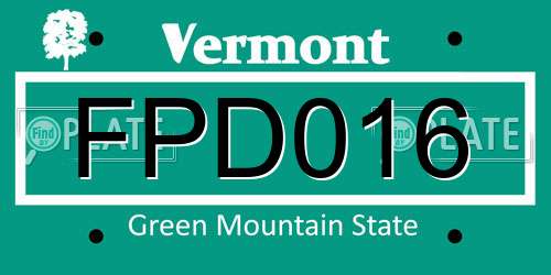 FPD016 Vermont License Plate