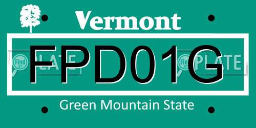 FPD01G Vermont License Plate
