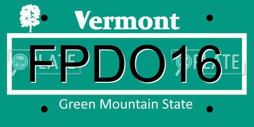 FPDO16 Vermont License Plate
