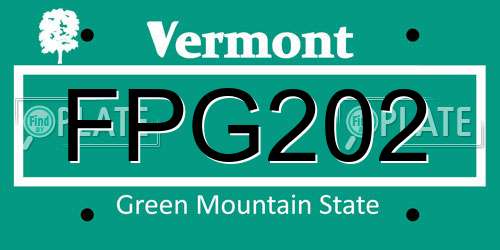 FPG202 Vermont License Plate