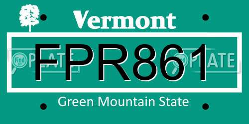 FPR861 Vermont License Plate