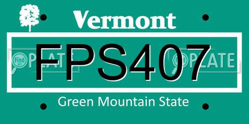 FPS407 Vermont License Plate
