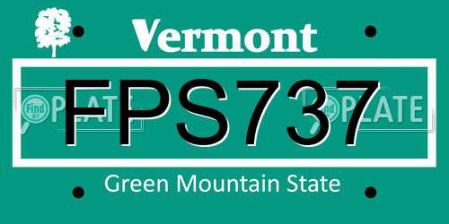 FPS737 Vermont License Plate