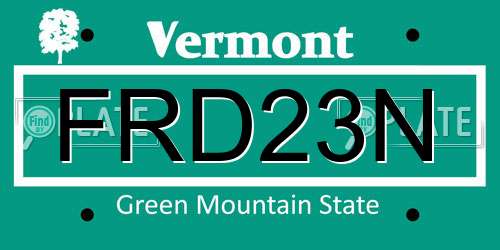 FRD23N Vermont License Plate