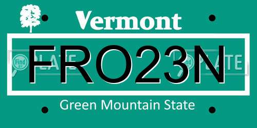 FRO23N Vermont License Plate