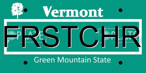 FRSTCHR Vermont License Plate